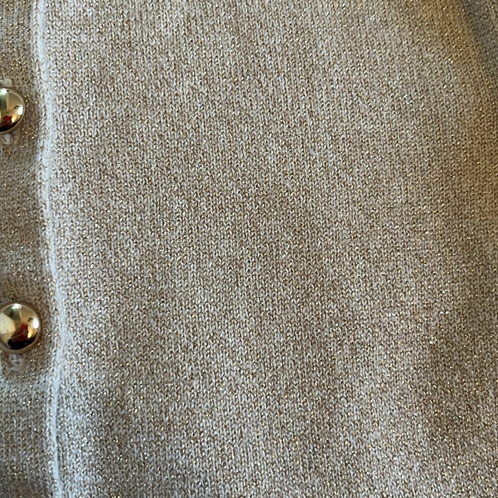 Lilly Pulitzer girls gold shimmer peplum cardigan size M (6-7). - Picture 3 of 3